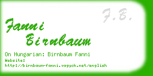 fanni birnbaum business card